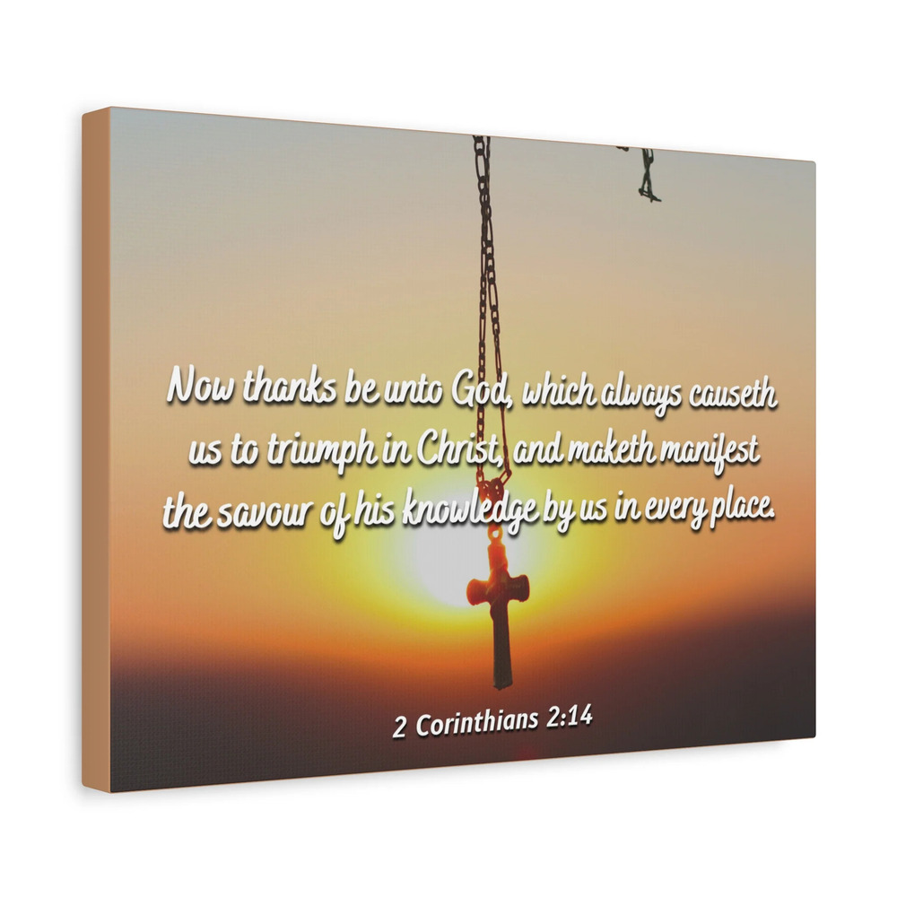 Scripture Canvas Triumph In Christ 2 Corinthians 2:14 Christian Wall Art Bible